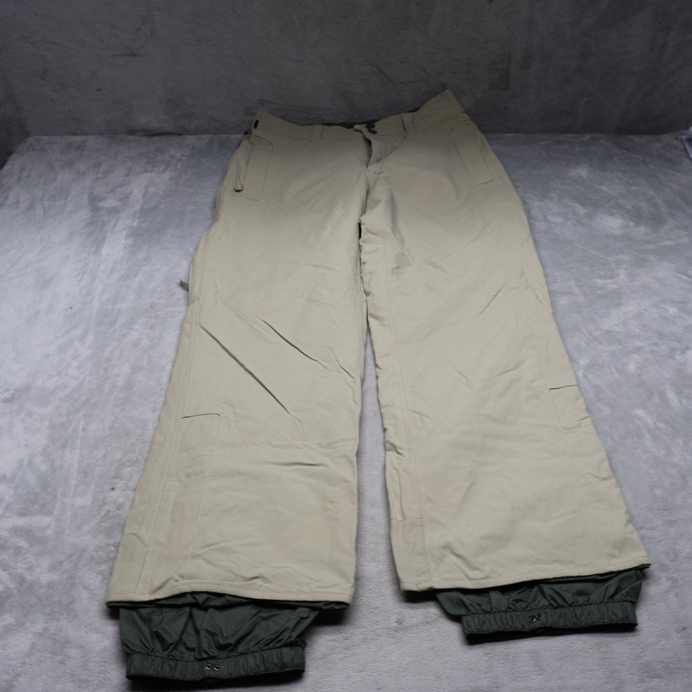 Burton Snow Pants Women Large Beige Tactic Ski Winter Insulated Warm 32x31 VTG
